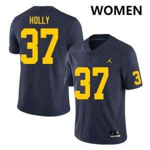 Julius Holly Michigan Embroidery #37 College Football Women Jerseys - Navy 843827-418