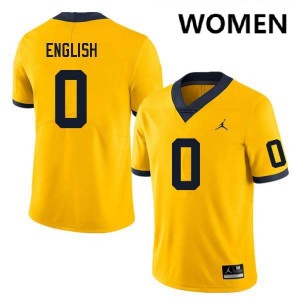 Karmello English University of Michigan #0 Womens College Football High School Jerseys - Yellow 794213-449