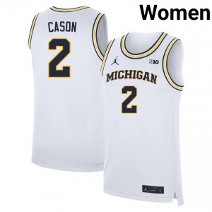 L.J. Cason Michigan Women's 2025-26 #2 College Basketball Jerseys - White 494560-117
