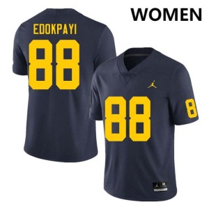 Lugard Edokpayi Wolverines College Football Embroidery Women #88 Jerseys - Navy 708378-835
