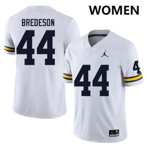 Max Bredeson University of Michigan College Football #44 Women's Replica Jerseys - White 984203-405