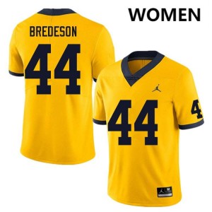 Max Bredeson Michigan #44 Replica College Football Womens Jerseys - Yellow 364268-867