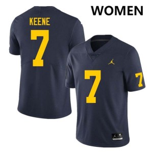 Mikey Keene Wolverines College Football Womens #7 NCAA Jersey - Navy 327808-263