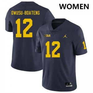 Nathaniel Owusu-Boateng Michigan Womens #12 2025-26 College Football Jersey - Navy 407211-568