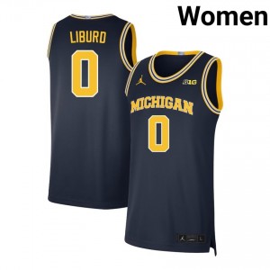 Ricky Liburd University of Michigan #0 Stitched College Basketball Womens Jerseys - Navy 347573-782