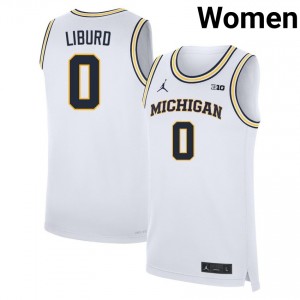Ricky Liburd University of Michigan University #0 College Basketball Women Jerseys - White 504730-847