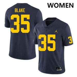 Stuart Blake Michigan College Football Women's #35 Official Jerseys - Navy 569840-128