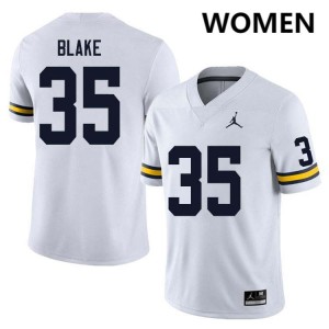 Stuart Blake Michigan #35 Women Official College Football Jerseys - White 337744-616