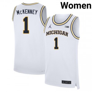 Trey McKenney Michigan Wolverines Women's Player College Basketball #1 Jerseys - White 447034-956