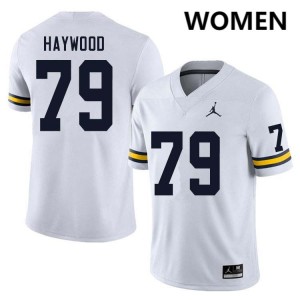 Ty Haywood Michigan #79 Women's Game College Football Jerseys - White 906448-778