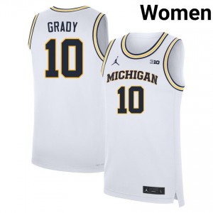 Winters Grady Michigan NCAA #10 Women College Basketball Jersey - White 726517-382