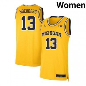 Harrison Hochberg Michigan College Basketball Player Womens #13 Jersey - Maize 829543-401