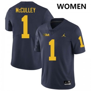 Donaven McCulley Michigan Limited Women #1 College Football Jersey - Navy 393244-968