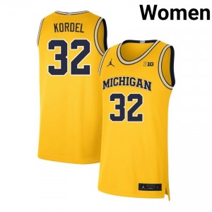 Malick Kordel Michigan Women #32 2025-26 College Basketball Jersey - Maize 556032-114