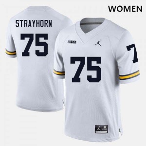 Kaden Strayhorn Michigan Wolverines Womens NCAA College Football #75 Jersey - White 458195-356