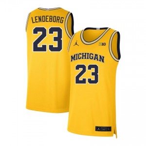Yaxel Lendeborg Michigan Men's #23 Limited College Basketball Jerseys - Maize 460756-670
