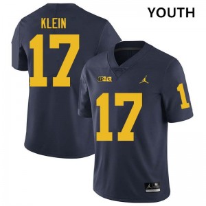 Marlin Klein Michigan Limited College Football Youth #17 Jerseys - Navy 727861-769