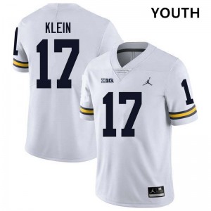 Marlin Klein Michigan Youth Player College Football #17 Jerseys - White 634399-770