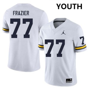 Blake Frazier Wolverines Embroidery College Football Youth #77 Jerseys - White 471507-997