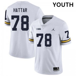 Lawrence Hattar Michigan Wolverines Youth Game College Football #78 Jersey - White 168216-749