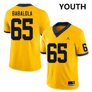 Andrew Babalola Michigan #65 High School College Football Youth Jersey - Yellow 722857-143