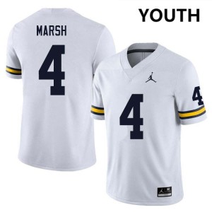Andrew Marsh Wolverines #4 University Youth College Football Jersey - White 361118-773