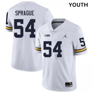 Andrew Sprague University of Michigan Youth Stitched College Football #54 Jerseys - White 730008-581