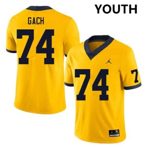 Avery Gach Wolverines Youth College Football #74 University Jersey - Yellow 868213-823
