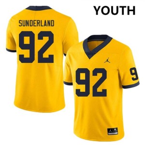 Beckham Sunderland Wolverines Youth College Football Limited #92 Jersey - Yellow 276551-733