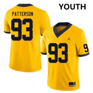Benny Patterson Michigan Wolverines #93 Youth College Football Replica Jerseys - Yellow 416846-321