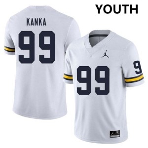 Bobby Kanka Wolverines Youth #99 Limited College Football Jerseys - White 762470-615