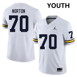 Brady Norton University of Michigan College Football Youth #70 NCAA Jerseys - White 666420-930