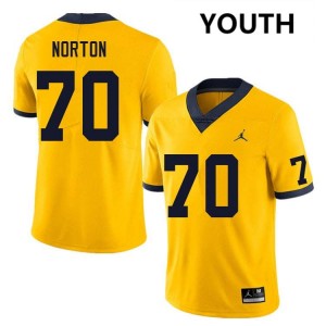 Brady Norton Wolverines Youth #70 College Football 2025 Jersey - Yellow 936496-404