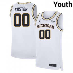 Custom Michigan Limited College Basketball #00 Youth Jersey - White 785740-680