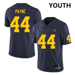 Damon Payne Wolverines College Football Replica #44 Youth Jerseys - Navy 340988-643