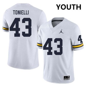 Deakon Tonielli Michigan Limited Youth #43 College Football Jersey - White 973577-745