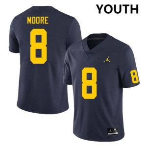Derrick Moore Michigan Youth College Football NCAA #8 Jerseys - Navy 344707-967