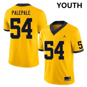 Deyvid Palepale University of Michigan #54 Youth 2025-26 College Football Jerseys - Yellow 676785-391