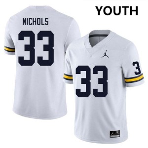 Dominic Nichols Michigan Wolverines Youth Alumni #33 College Football Jerseys - White 534930-677