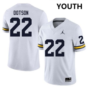 Elijah Dotson Michigan College Football Youth Alumni #22 Jerseys - White 754248-377