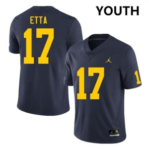 Enow Etta Michigan Wolverines #17 Game Youth College Football Jersey - Navy 113617-766