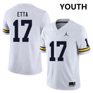 Enow Etta University of Michigan Youth 2025 #17 College Football Jersey - White 591916-403