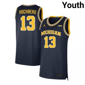 Harrison Hochberg Wolverines College Basketball #13 Youth Stitched Jerseys - Navy 423383-901