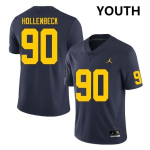 Hudson Hollenbeck Michigan #90 Youth College Football University Jerseys - Navy 677624-127