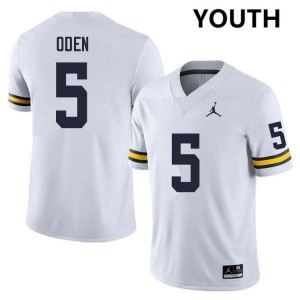Jacob Oden Wolverines Replica College Football #5 Youth Jersey - White 385581-197