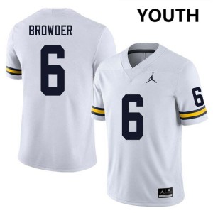Jamar Browder Michigan Youth College Football #6 Game Jerseys - White 941537-961