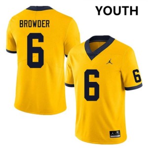 Jamar Browder Michigan College Football High School Youth #6 Jersey - Yellow 791639-386