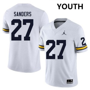Jayden Sanders Wolverines College Football Official Youth #27 Jersey - White 672102-831