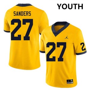 Jayden Sanders University of Michigan 2025-26 #27 College Football Youth Jerseys - Yellow 520030-681
