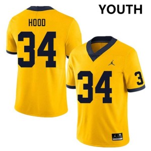 Jaydon Hood University of Michigan Youth College Football 2025-26 #34 Jersey - Yellow 744861-706